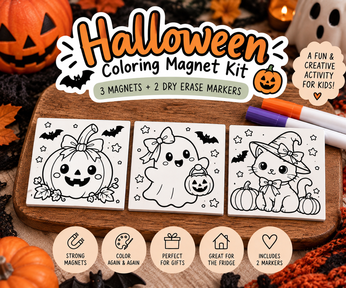 2x2” Halloween Coloring Magnet Kit | Set of 3