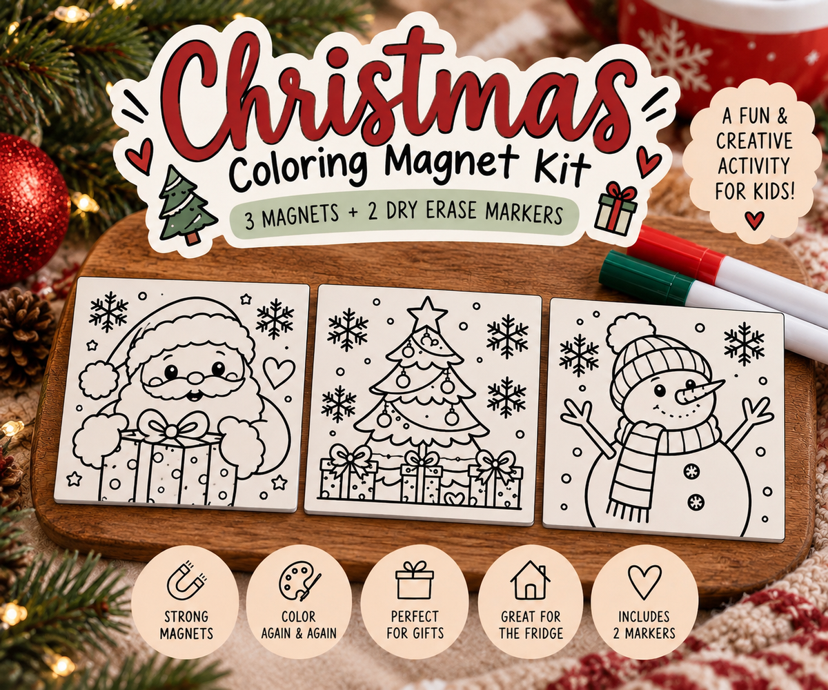 2x2” Christmas Coloring Magnet Kit | Set of 3